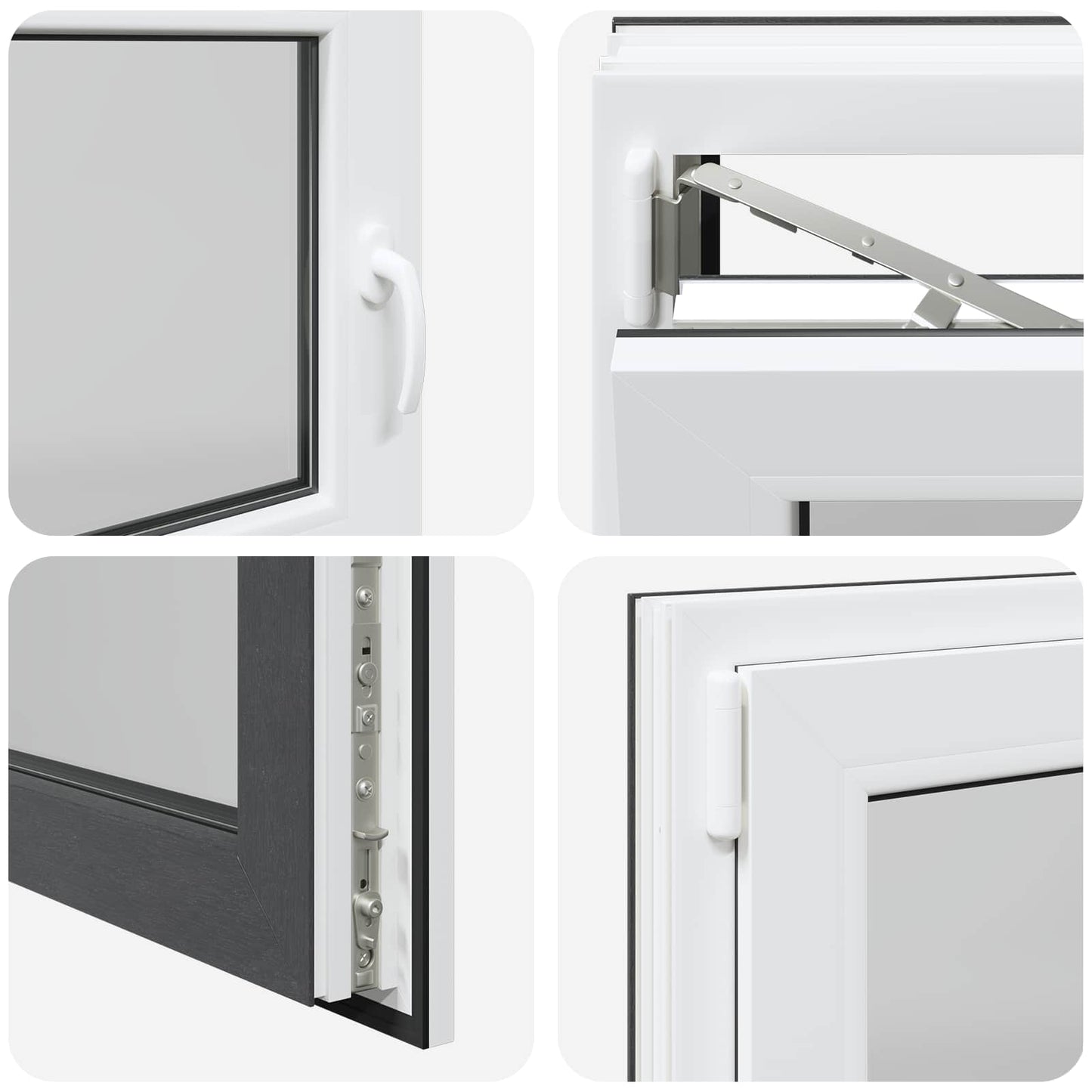 Finestra per Soffitta RISOR 100 x 70 cm PVC e Vetro Antracite | homemem39