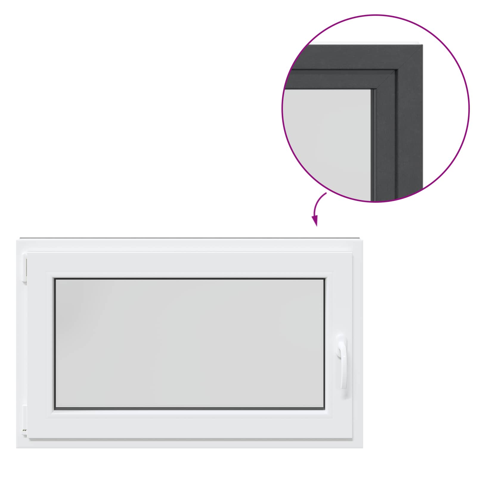 Finestra per Soffitta RISOR 100 x 70 cm PVC e Vetro Antracite | homemem39