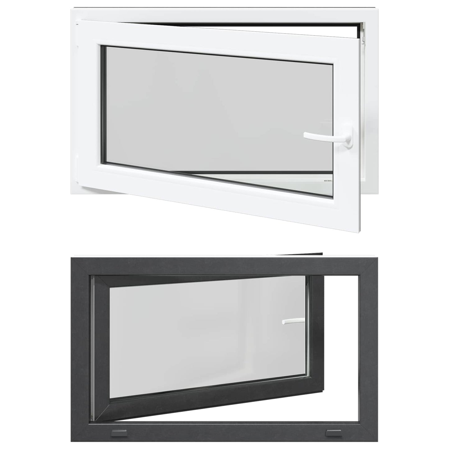 Finestra per Soffitta RISOR 100 x 70 cm PVC e Vetro Antracite | homemem39