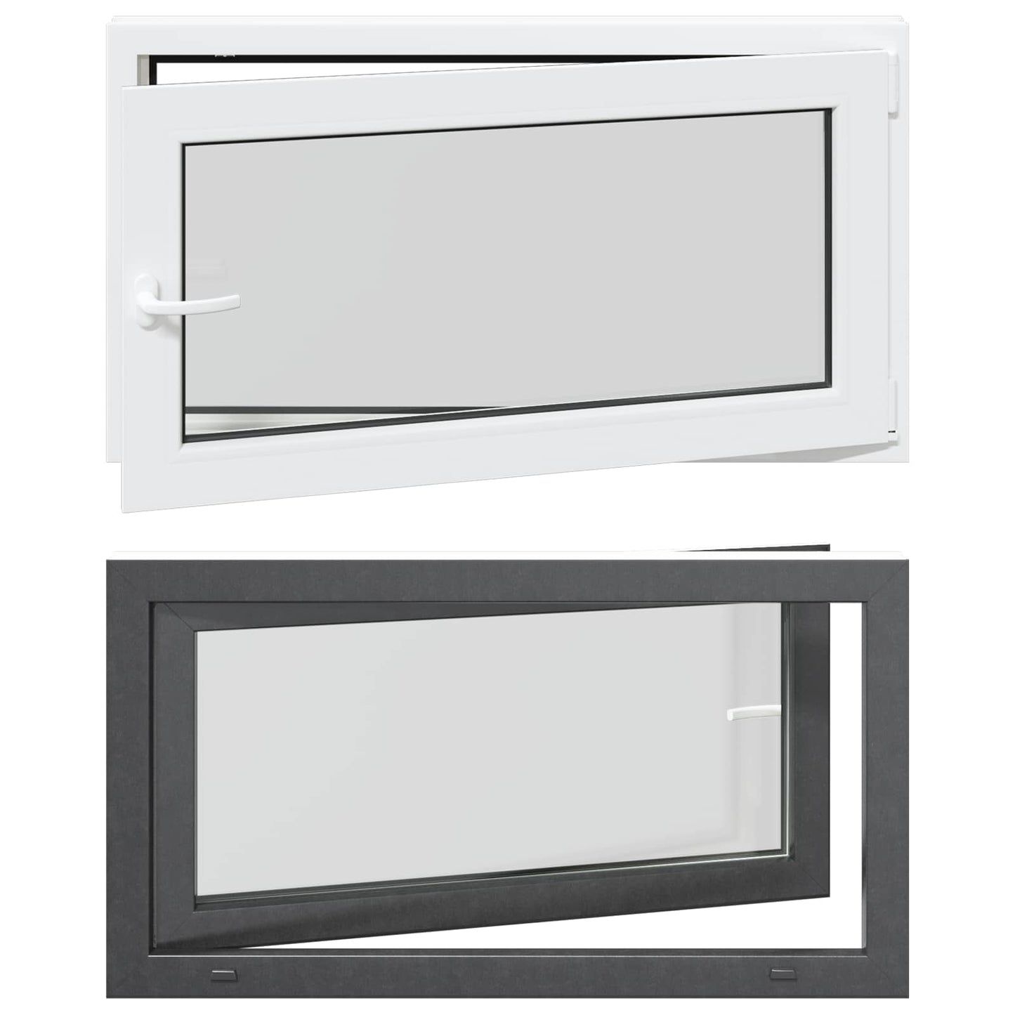 Finestra per Soffitta RISOR 110 x 50 cm PVC e Vetro Antracite | homemem39