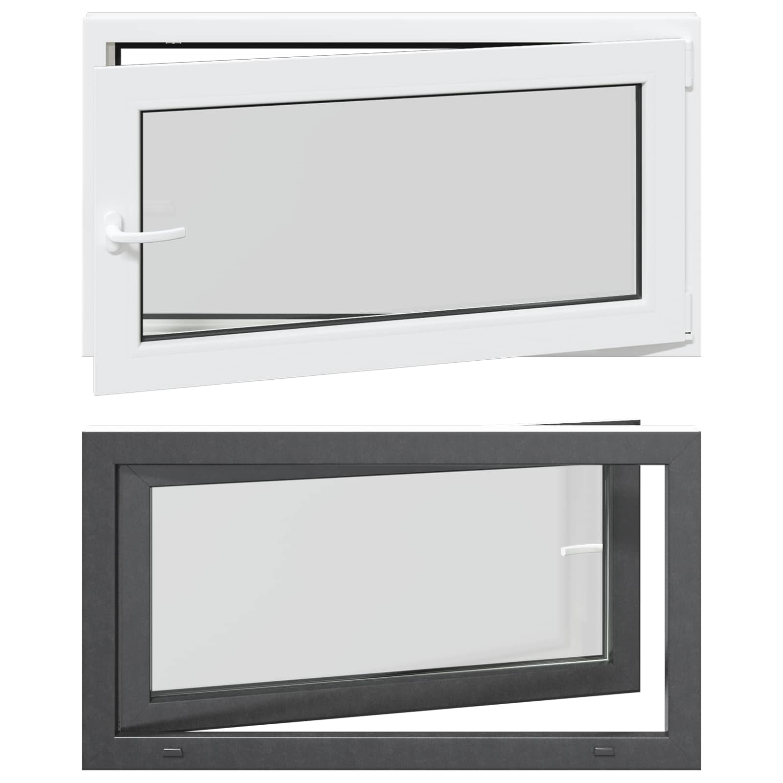 Finestra per Soffitta RISOR 110 x 50 cm PVC e Vetro Antracite | homemem39