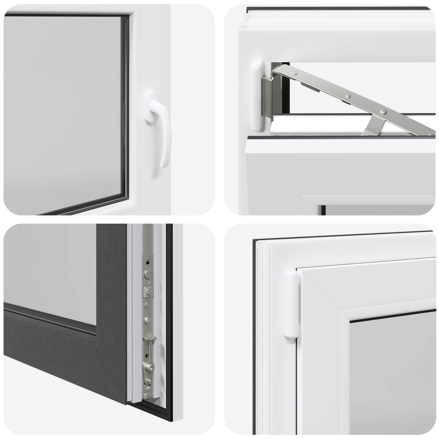 Finestra per Soffitta RISOR 110 x 50 cm PVC e Vetro Antracite | homemem39