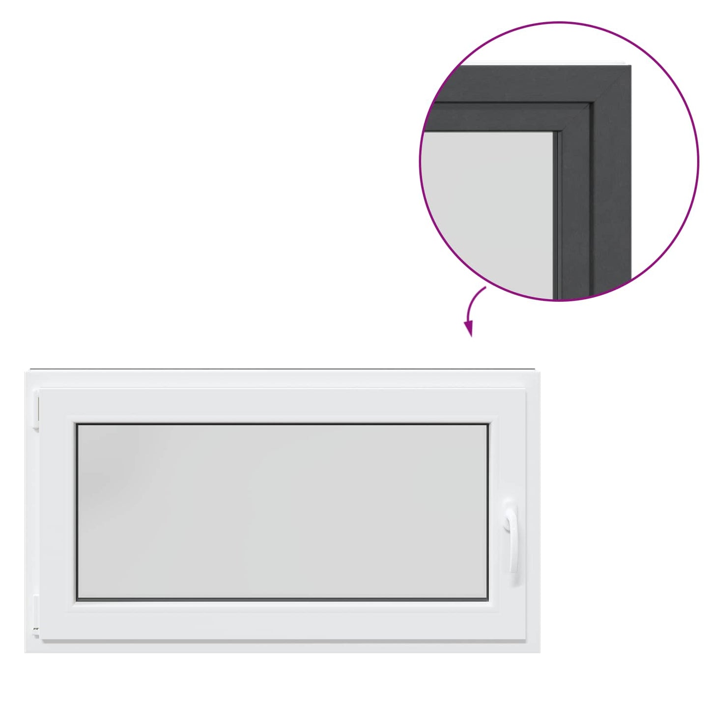 Finestra per Soffitta RISOR 110 x 50 cm PVC e Vetro Antracite | homemem39
