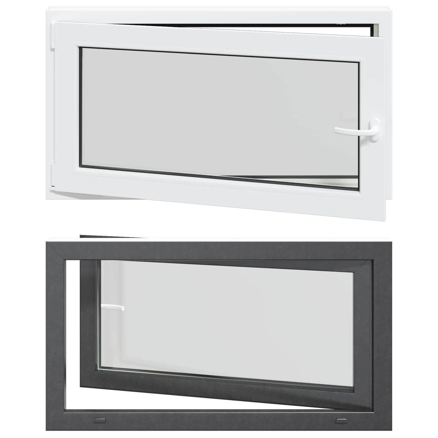 Finestra per Soffitta RISOR 110 x 50 cm PVC e Vetro Antracite | homemem39