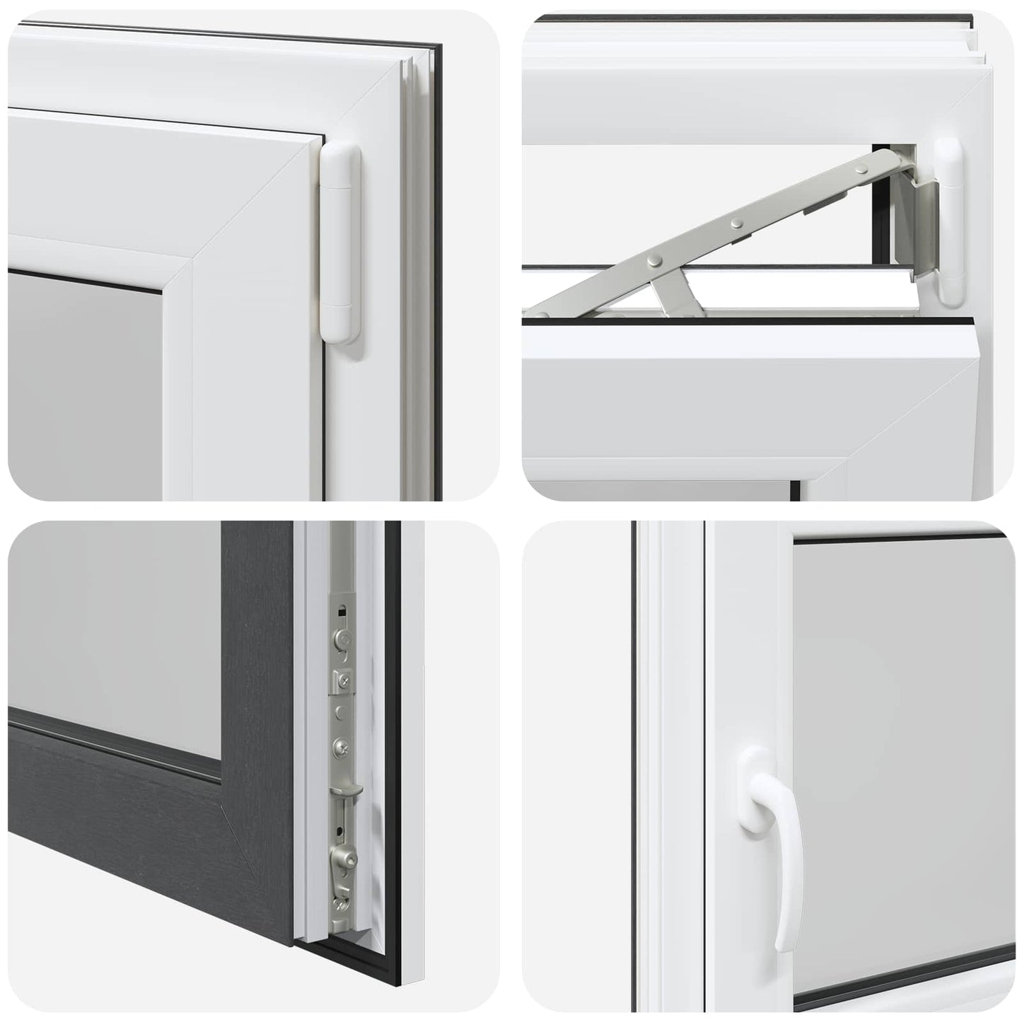 Finestra per Soffitta RISOR 110 x 60 cm PVC e Vetro Antracite | homemem39