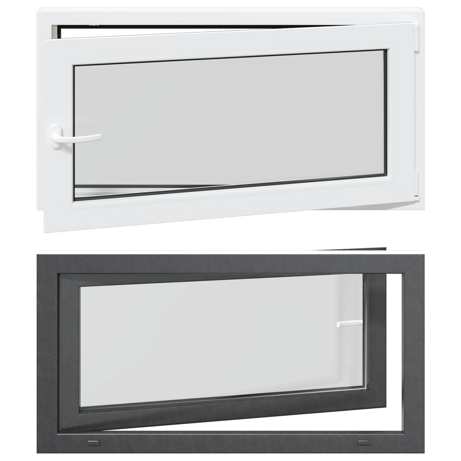 Finestra per Soffitta RISOR 110 x 60 cm PVC e Vetro Antracite | homemem39