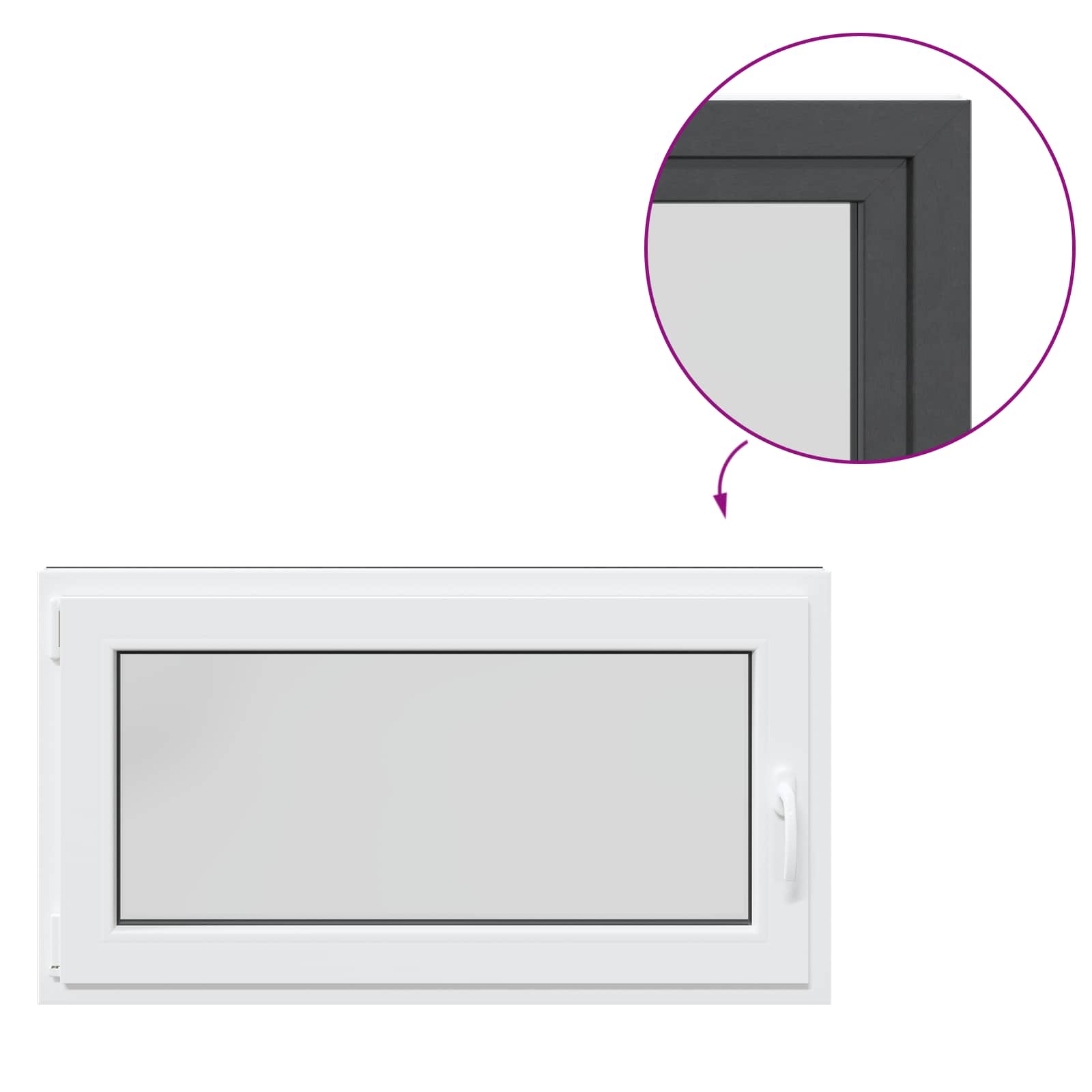 Finestra per Soffitta RISOR 110 x 70 cm PVC e Vetro Antracite | homemem39