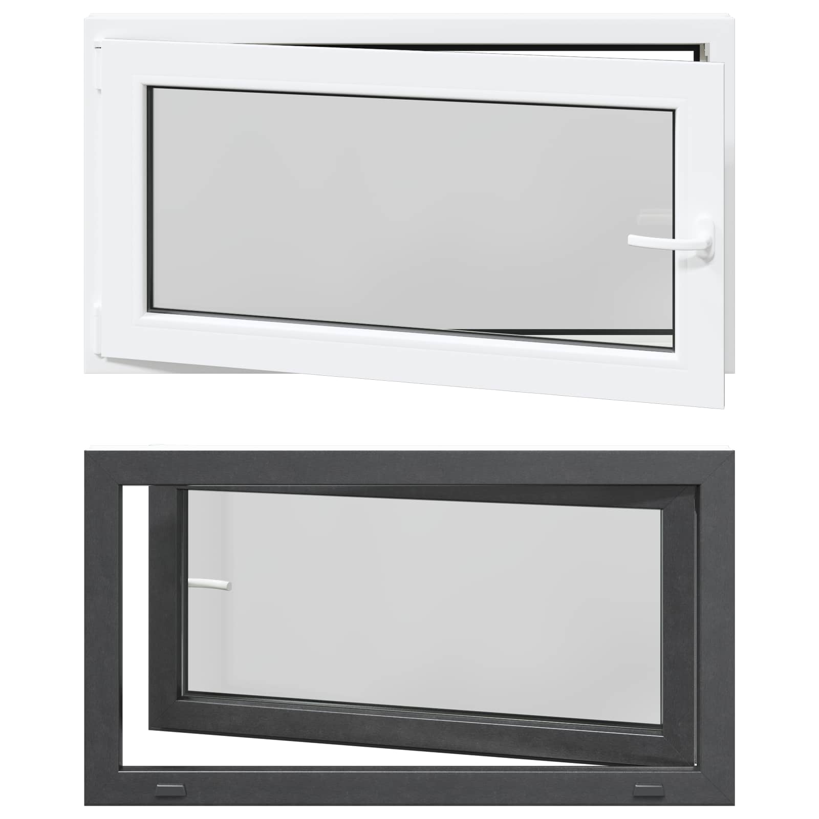 Finestra per Soffitta RISOR 110 x 70 cm PVC e Vetro Antracite | homemem39