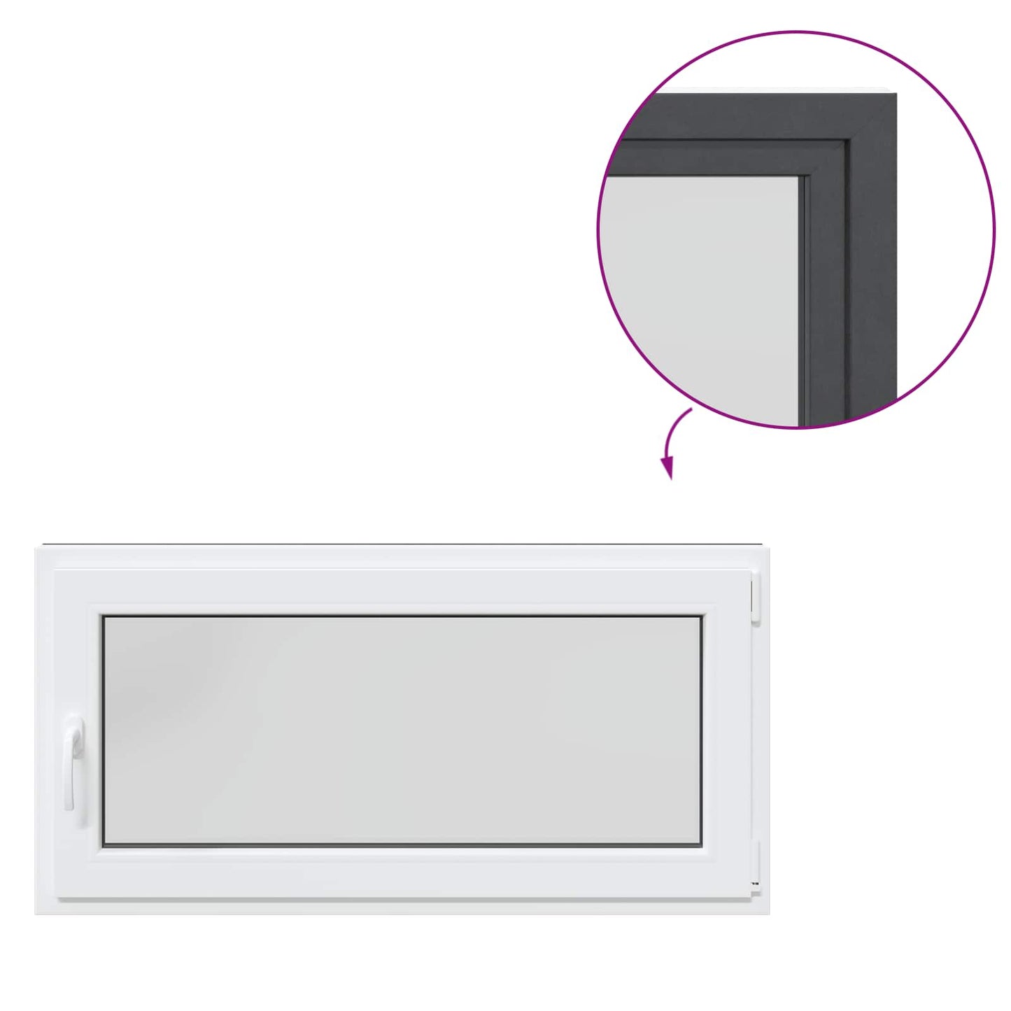 Finestra per Soffitta RISOR 120 x 60 cm PVC e Vetro Antracite | homemem39