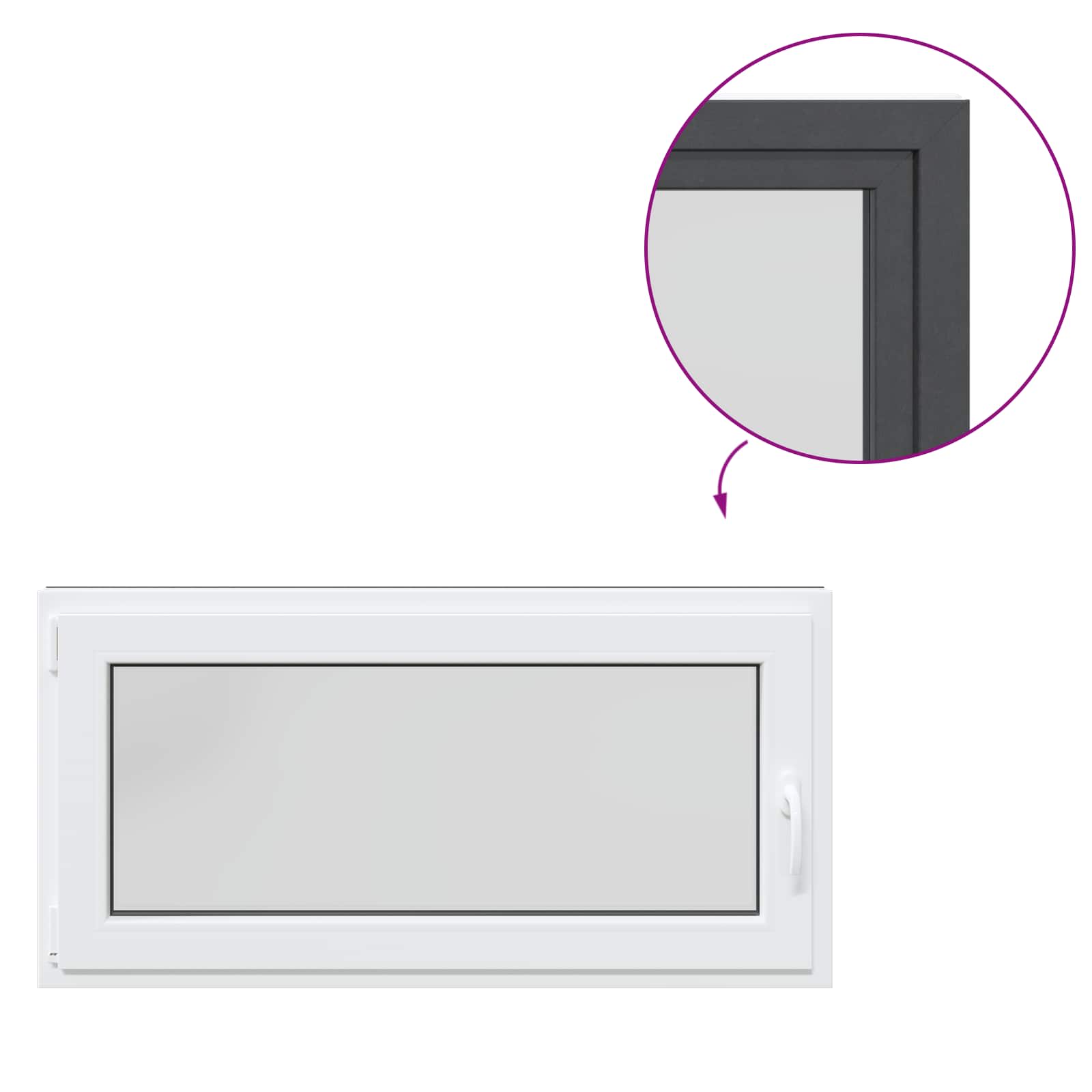 Finestra per Soffitta RISOR 120 x 60 cm PVC e Vetro Antracite | homemem39