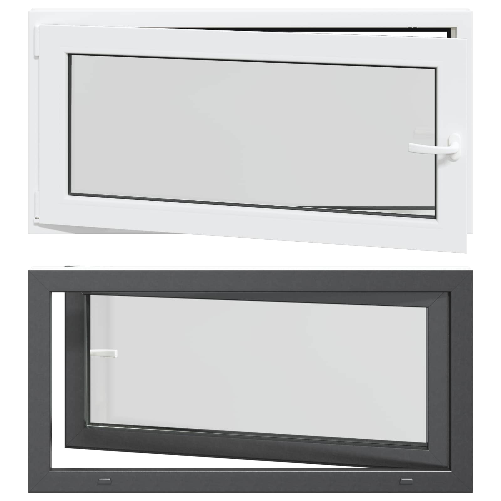 Finestra per Soffitta RISOR 120 x 60 cm PVC e Vetro Antracite | homemem39