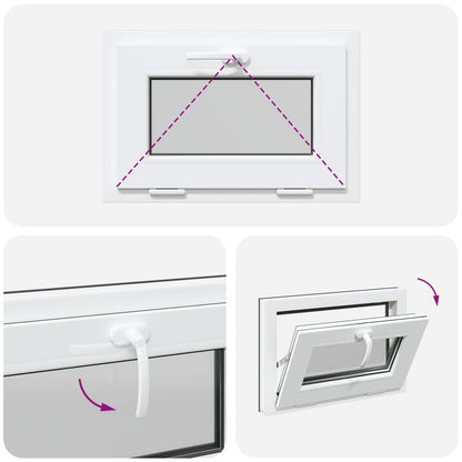 Finestra per Soffitta RISOR 60 x 40 cm PVC e Vetro Antracite | homemem39