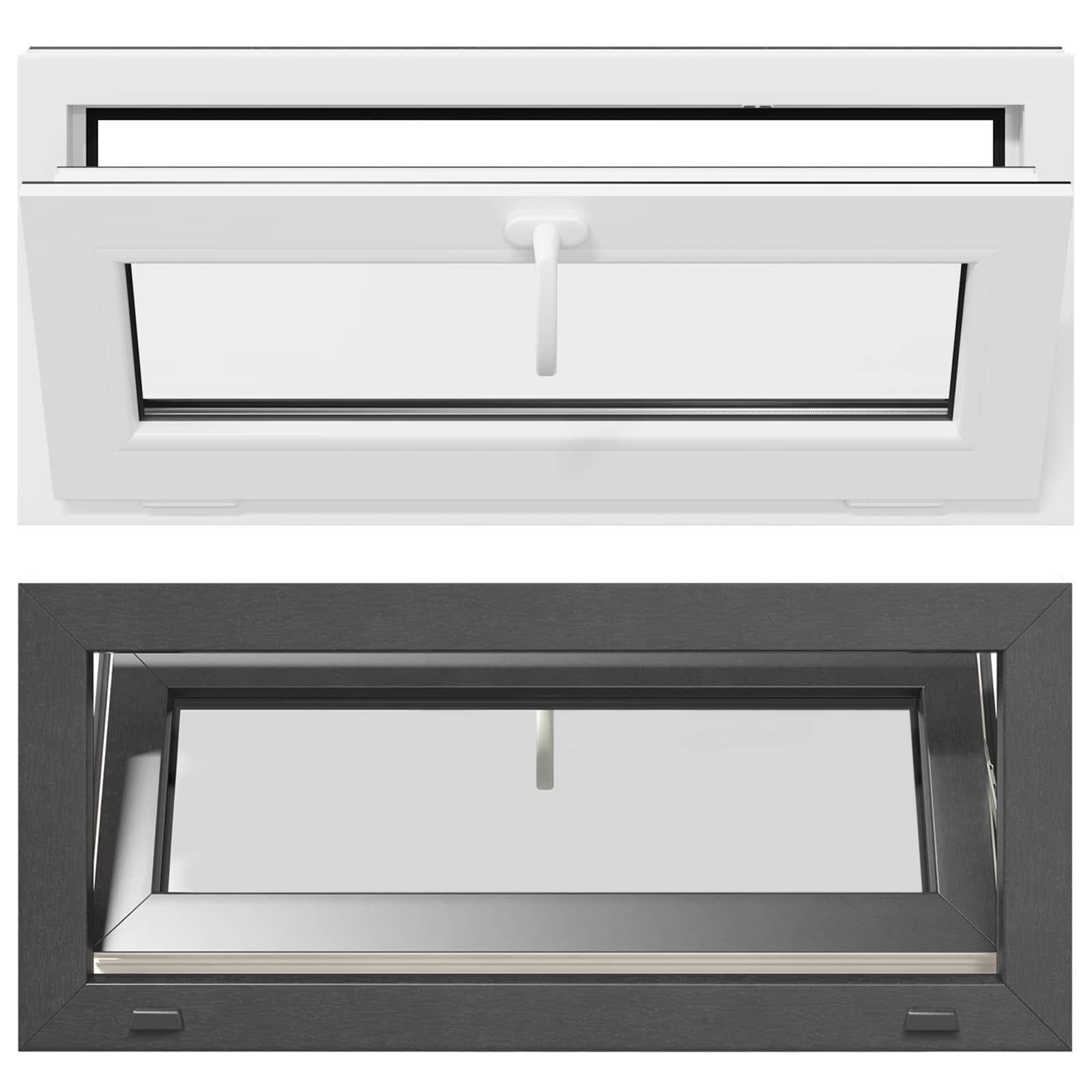 Finestra per Soffitta RISOR 90 x 40 cm PVC e Vetro Antracite | homemem39