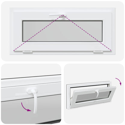 Finestra per Soffitta RISOR 90 x 40 cm PVC e Vetro Antracite | homemem39