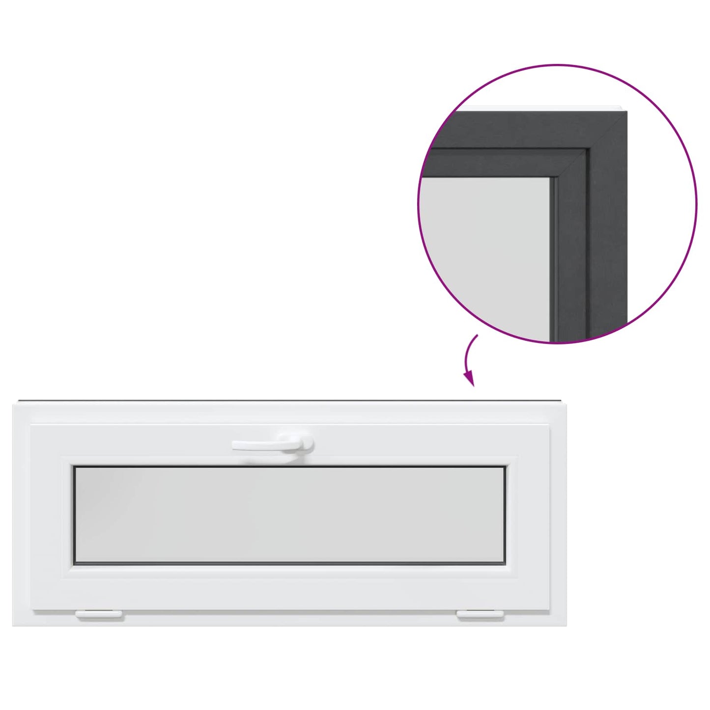 Finestra per Soffitta RISOR 100 x 40 cm PVC e Vetro Antracite | homemem39