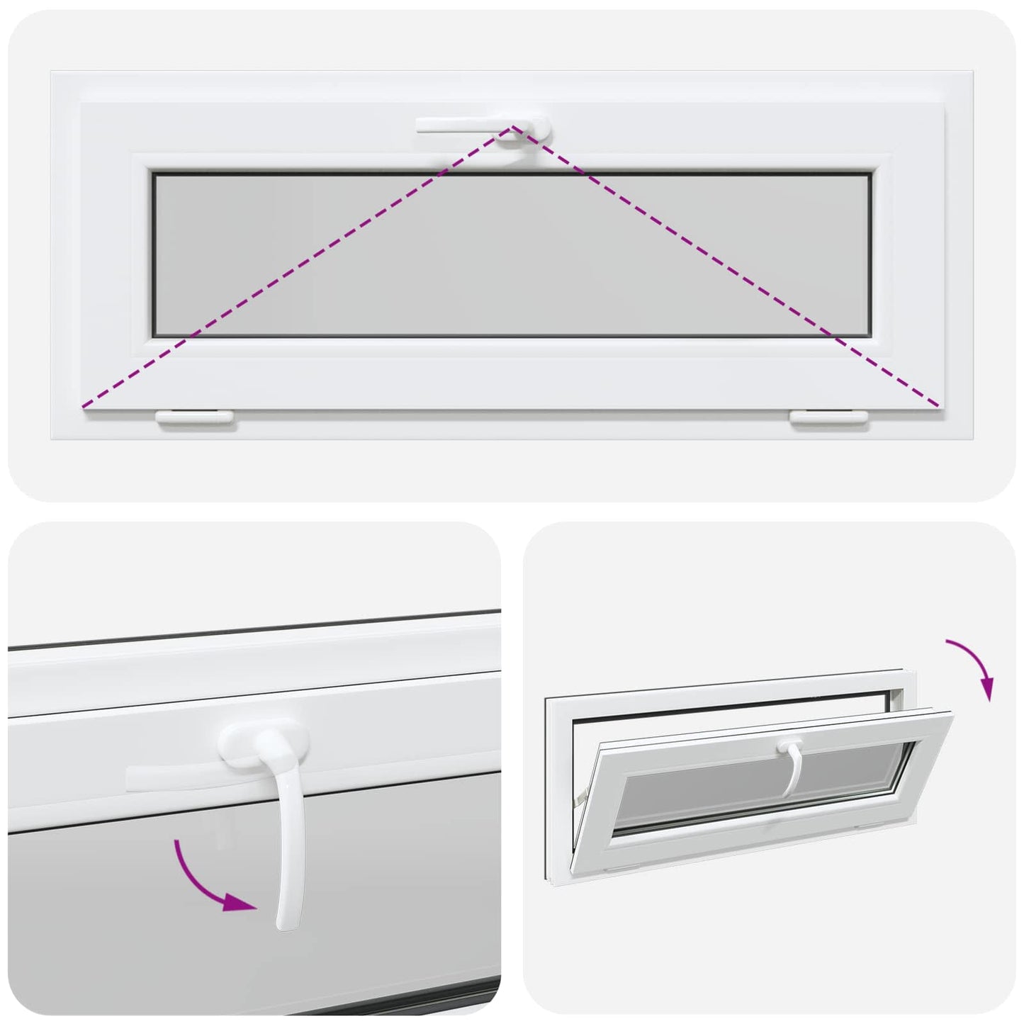 Finestra per Soffitta RISOR 100 x 40 cm PVC e Vetro Antracite | homemem39