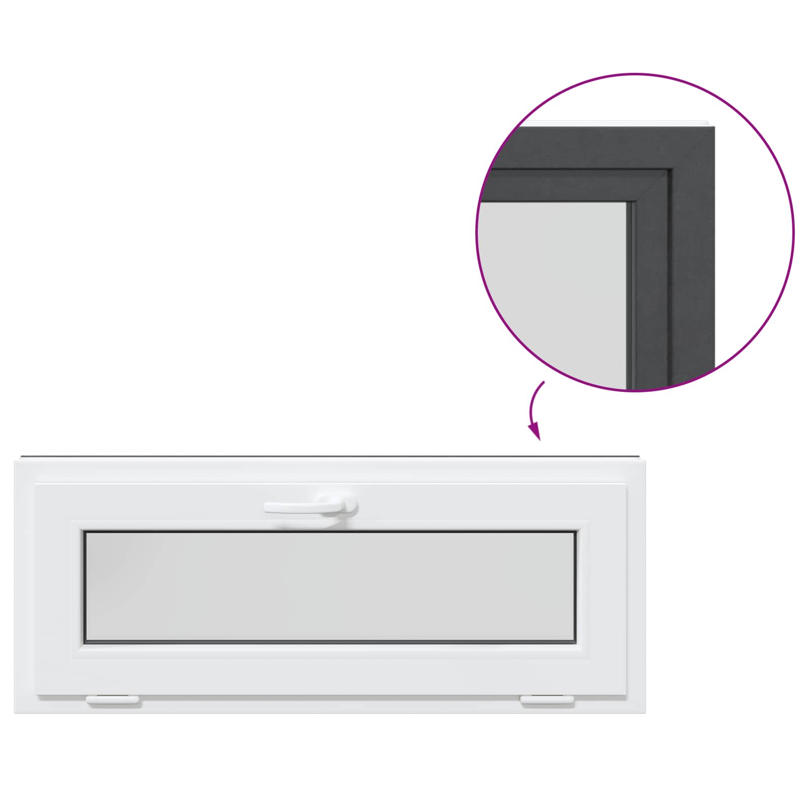 Finestra per Soffitta RISOR 110 x 40 cm PVC e Vetro Antracite | homemem39
