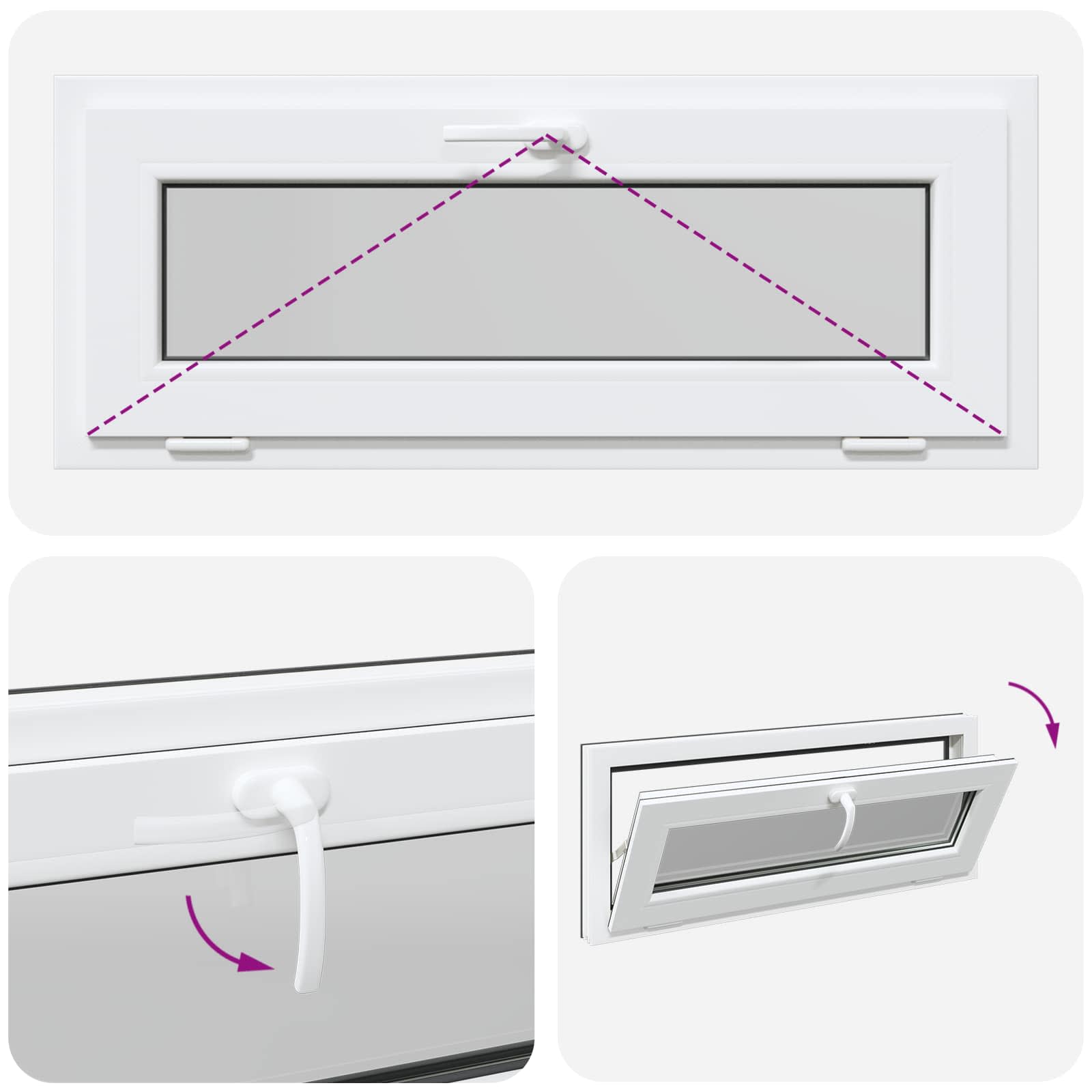 Finestra per Soffitta RISOR 110 x 40 cm PVC e Vetro Antracite | homemem39