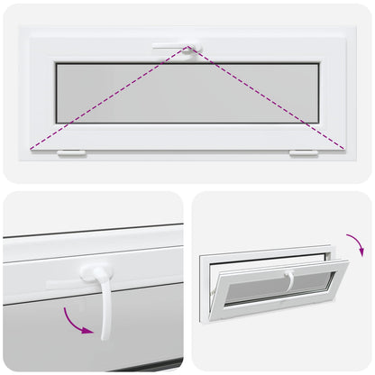Finestra per Soffitta RISOR 110 x 40 cm PVC e Vetro Antracite | homemem39