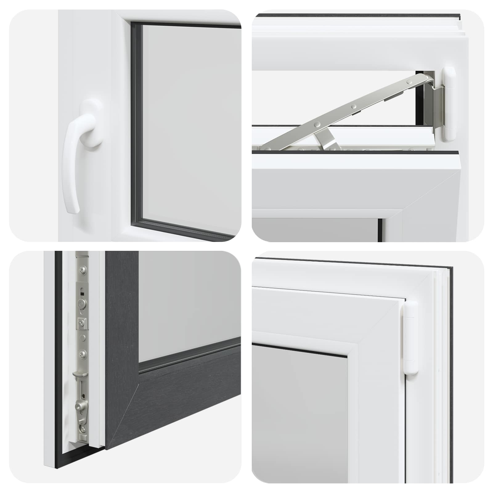 Finestra per Soffitta RISOR 50 x 50 cm PVC e Vetro Antracite | homemem39