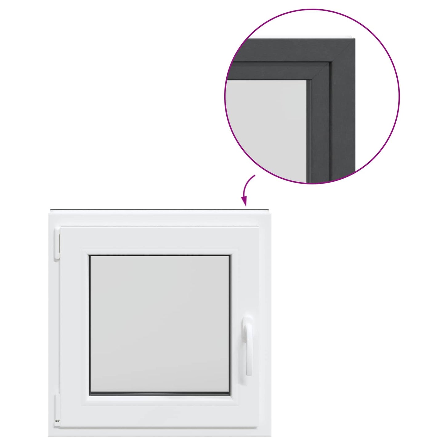 Finestra per Soffitta RISOR 50 x 50 cm PVC e Vetro Antracite | homemem39