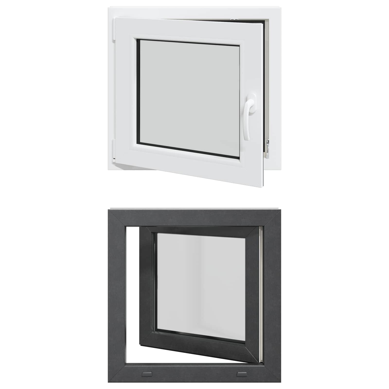 Finestra per Soffitta RISOR 50 x 50 cm PVC e Vetro Antracite | homemem39