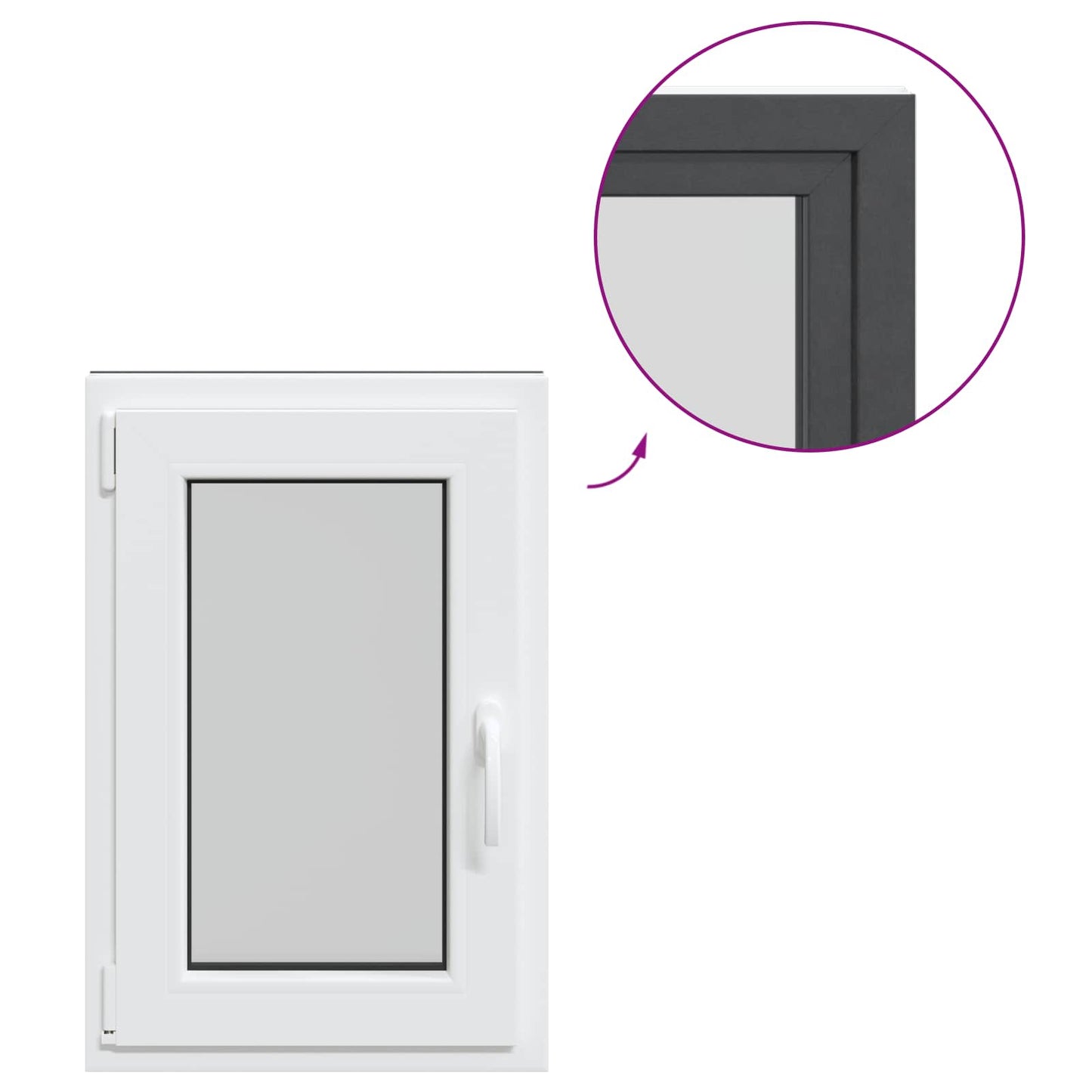 Finestra per Soffitta RISOR 50 x 75 cm PVC e Vetro Antracite | homemem39