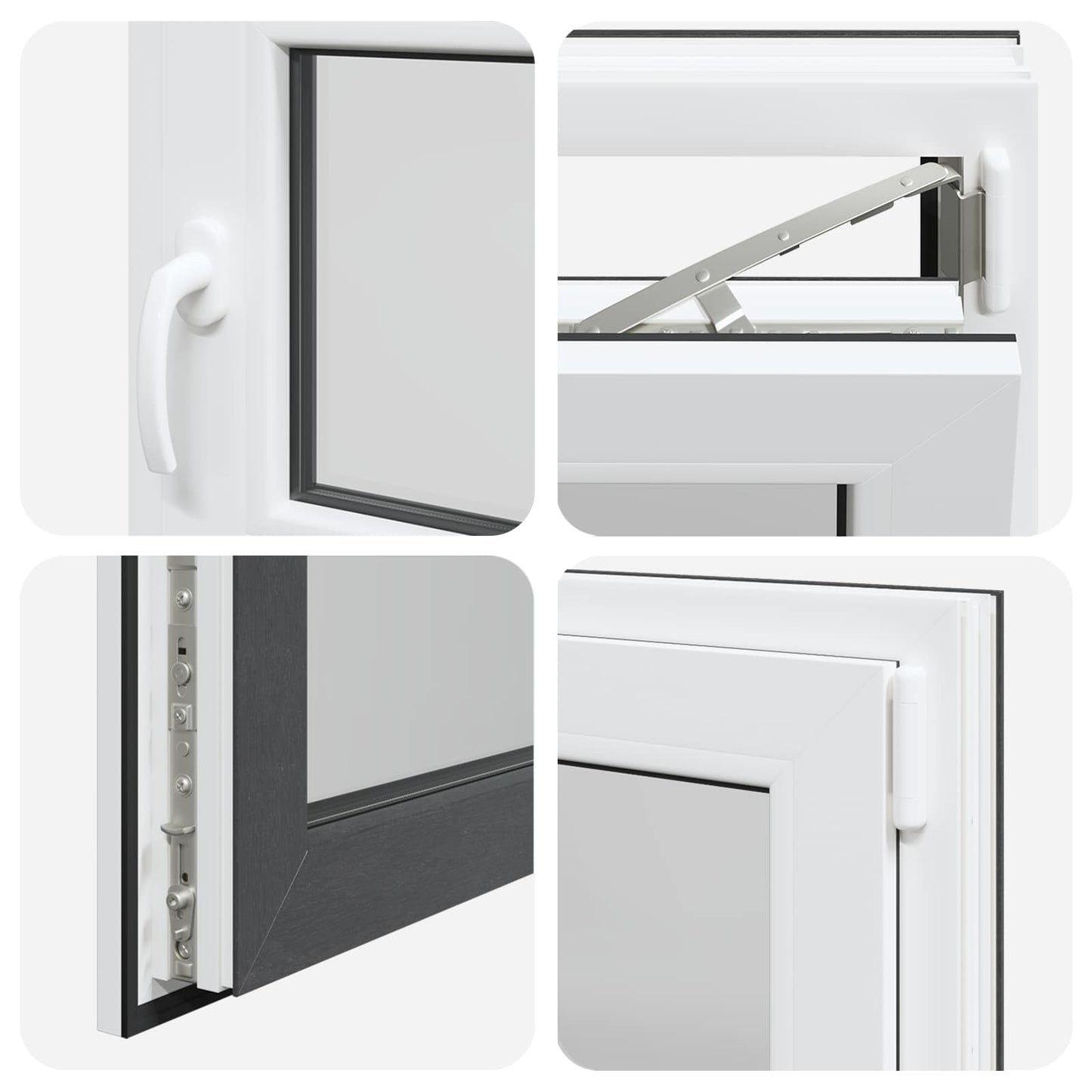 Finestra per Soffitta RISOR 60 x 60 cm PVC e Vetro Antracite | homemem39
