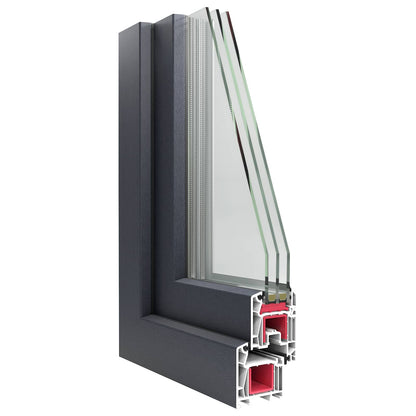 Finestra per Soffitta RISOR 60 x 60 cm PVC e Vetro Antracite | homemem39