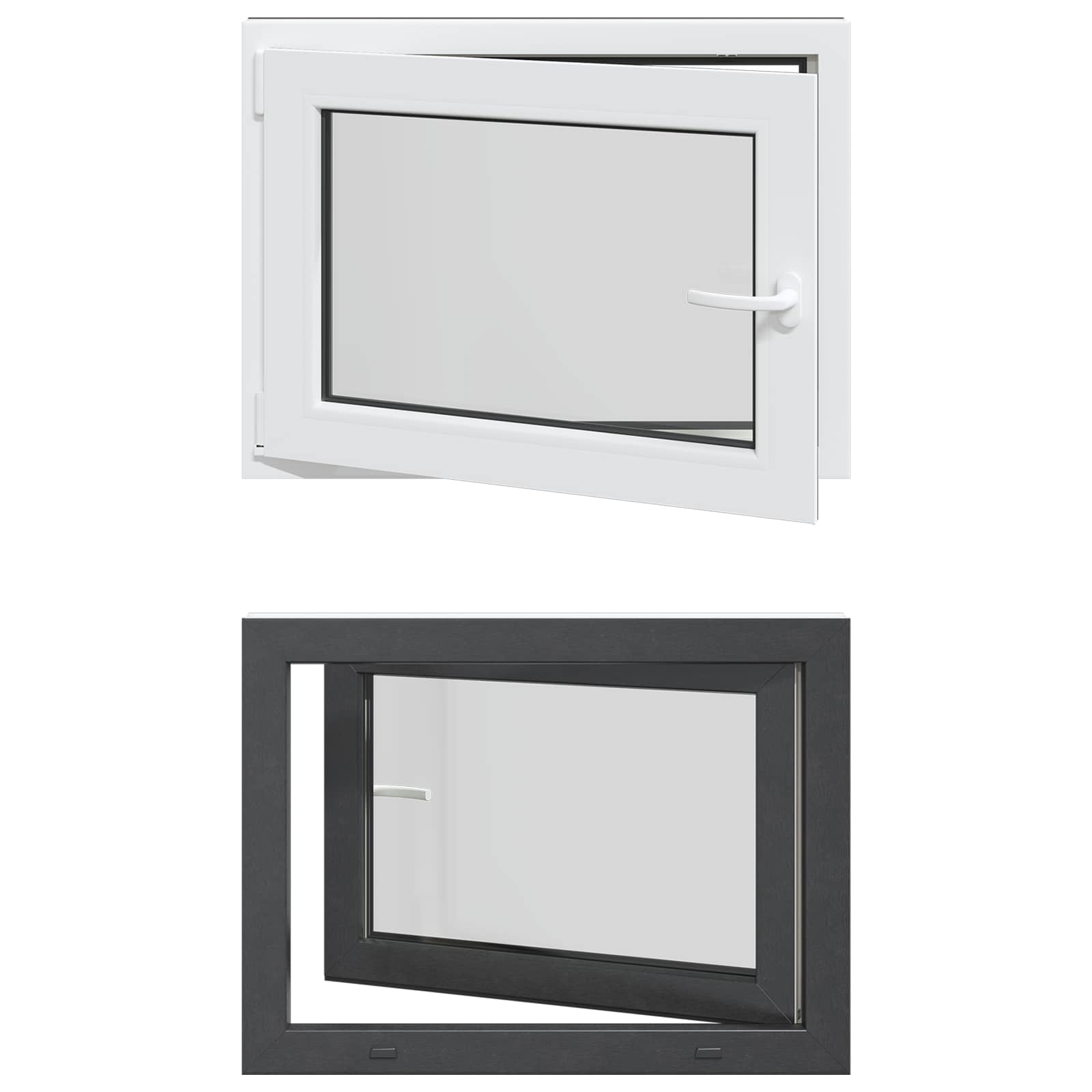 Finestra per Soffitta RISOR 80 x 60 cm PVC e Vetro Antracite | homemem39