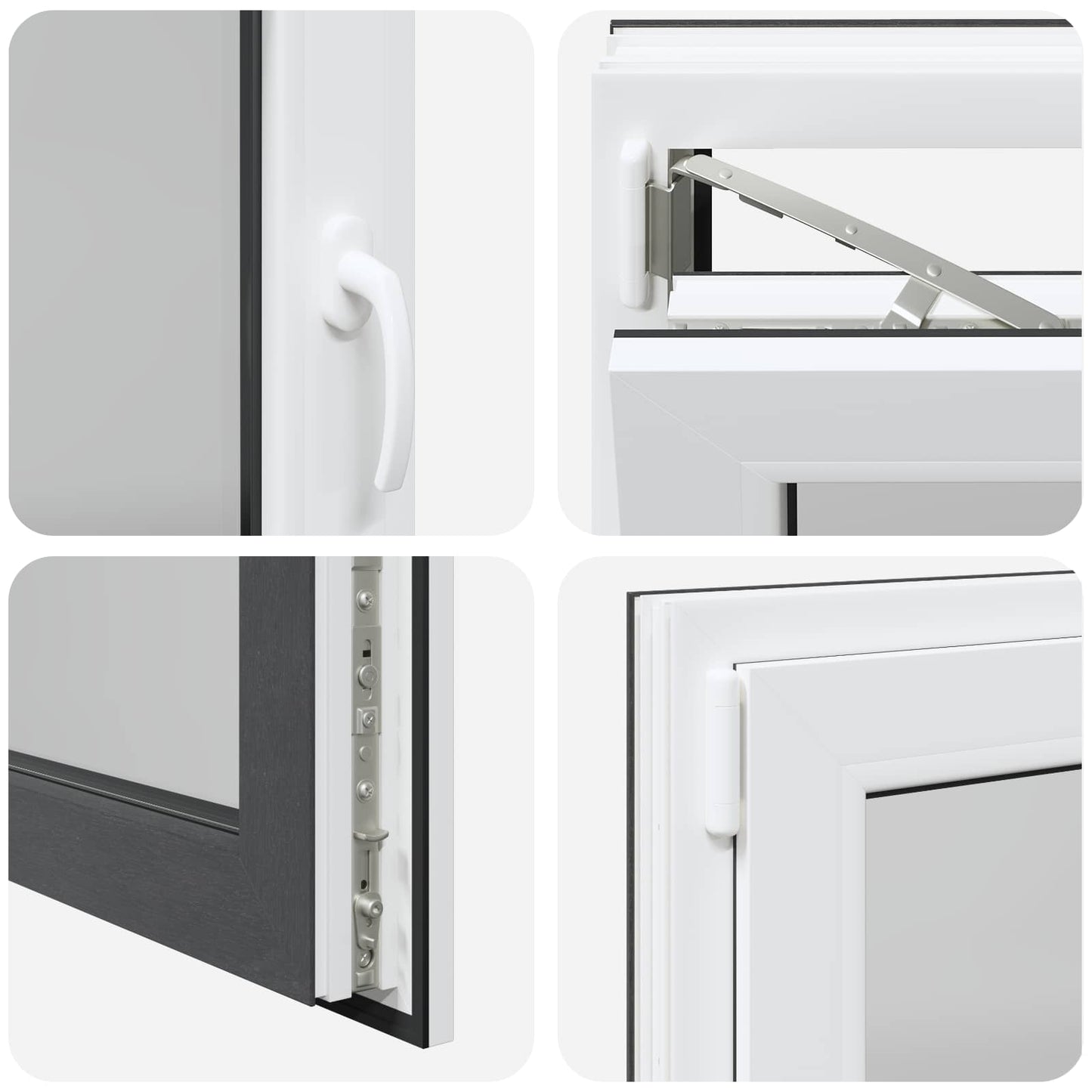 Finestra per Soffitta RISOR 80 x 70 cm PVC e Vetro Antracite | homemem39