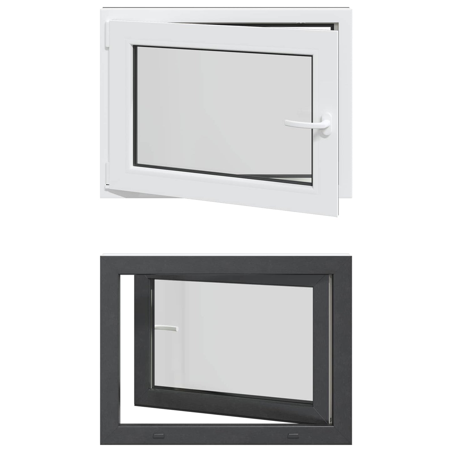 Finestra per Soffitta RISOR 80 x 70 cm PVC e Vetro Antracite | homemem39