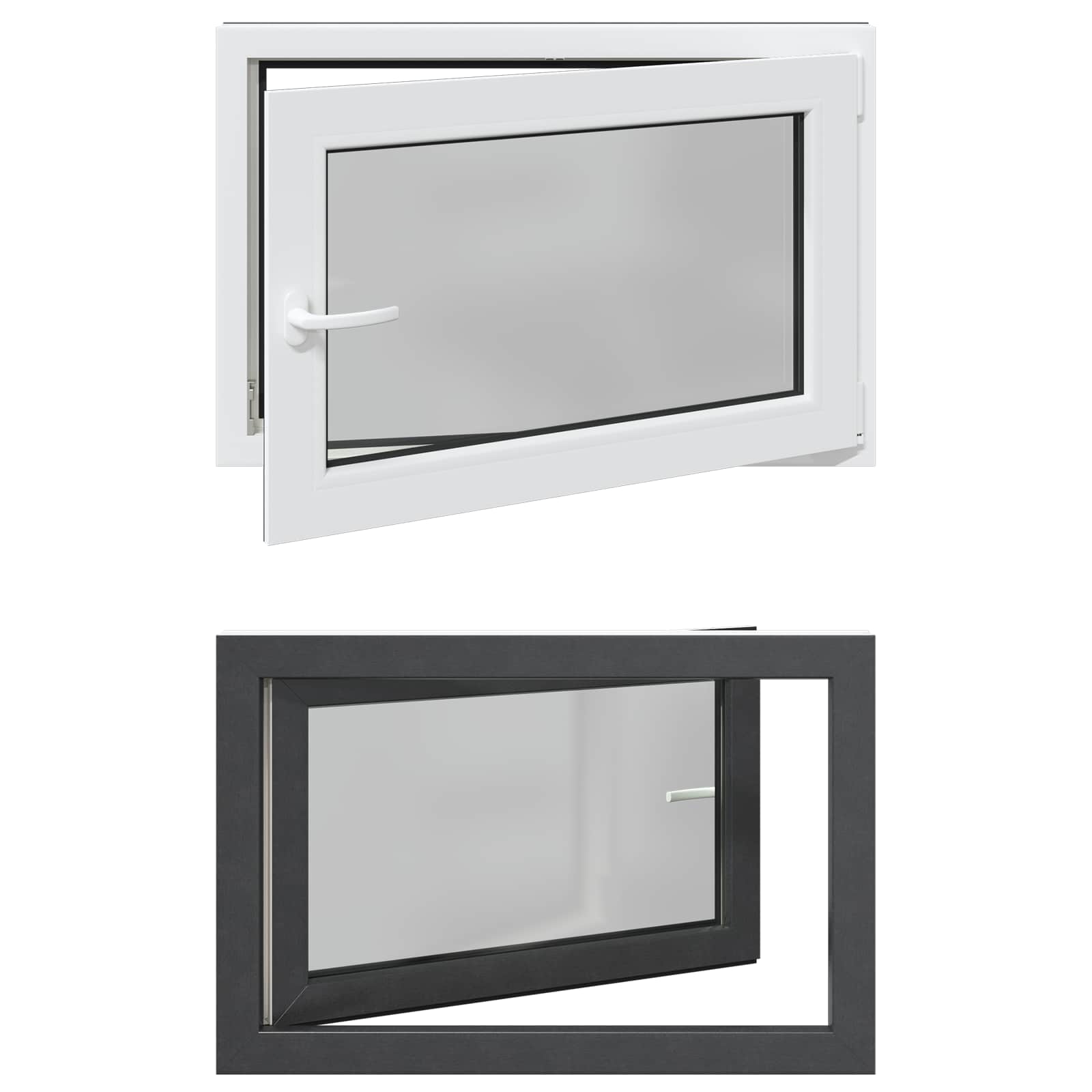 Finestra per Soffitta RISOR 80 x 70 cm PVC e Vetro Antracite | homemem39