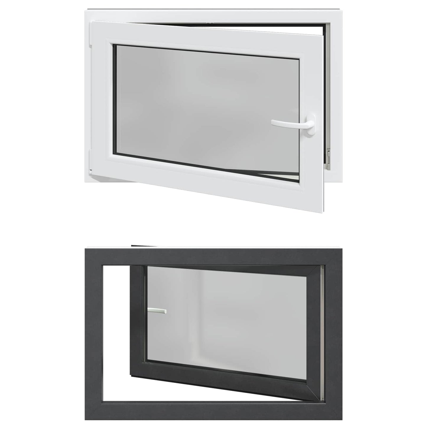 Finestra per Soffitta RISOR 90 x 50 cm PVC e Vetro Antracite | homemem39