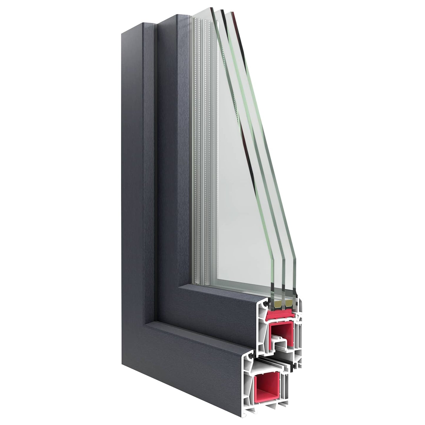 Finestra per Soffitta RISOR 90 x 50 cm PVC e Vetro Antracite | homemem39