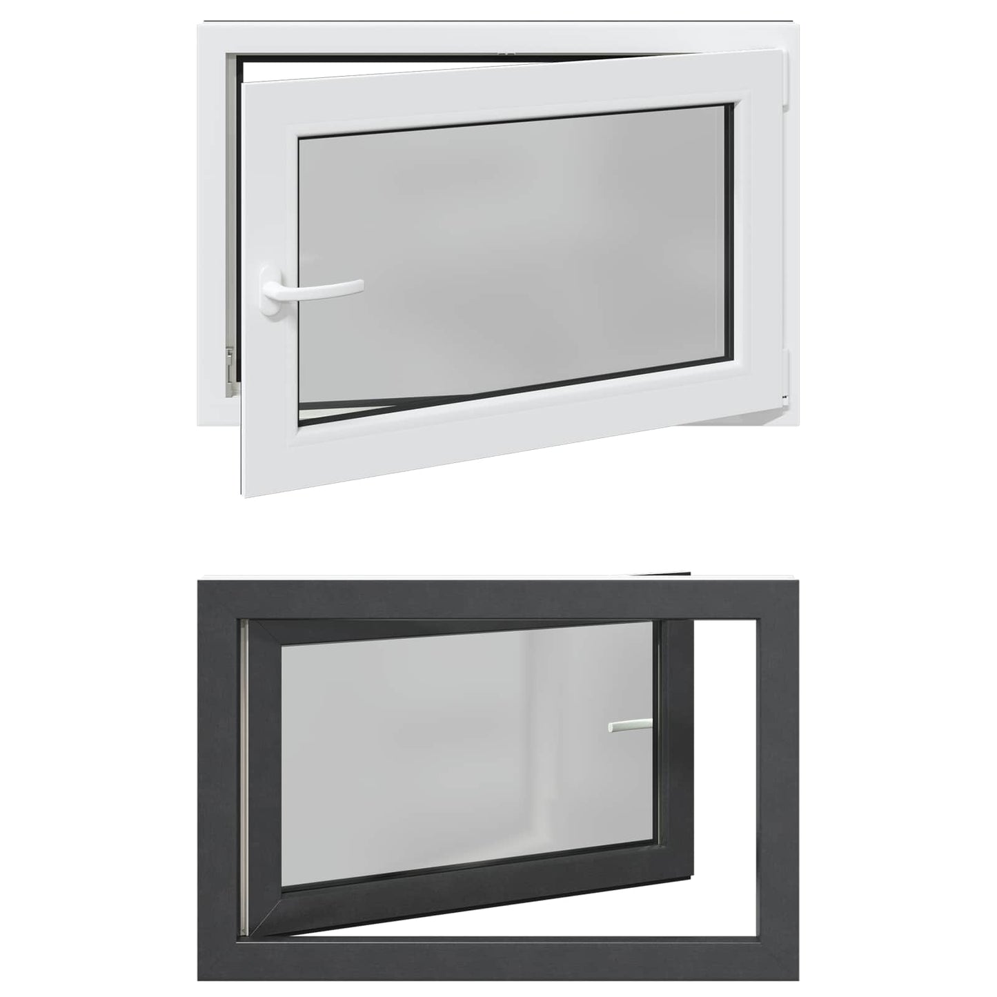 Finestra per Soffitta RISOR 90 x 60 cm PVC e Vetro Antracite | homemem39