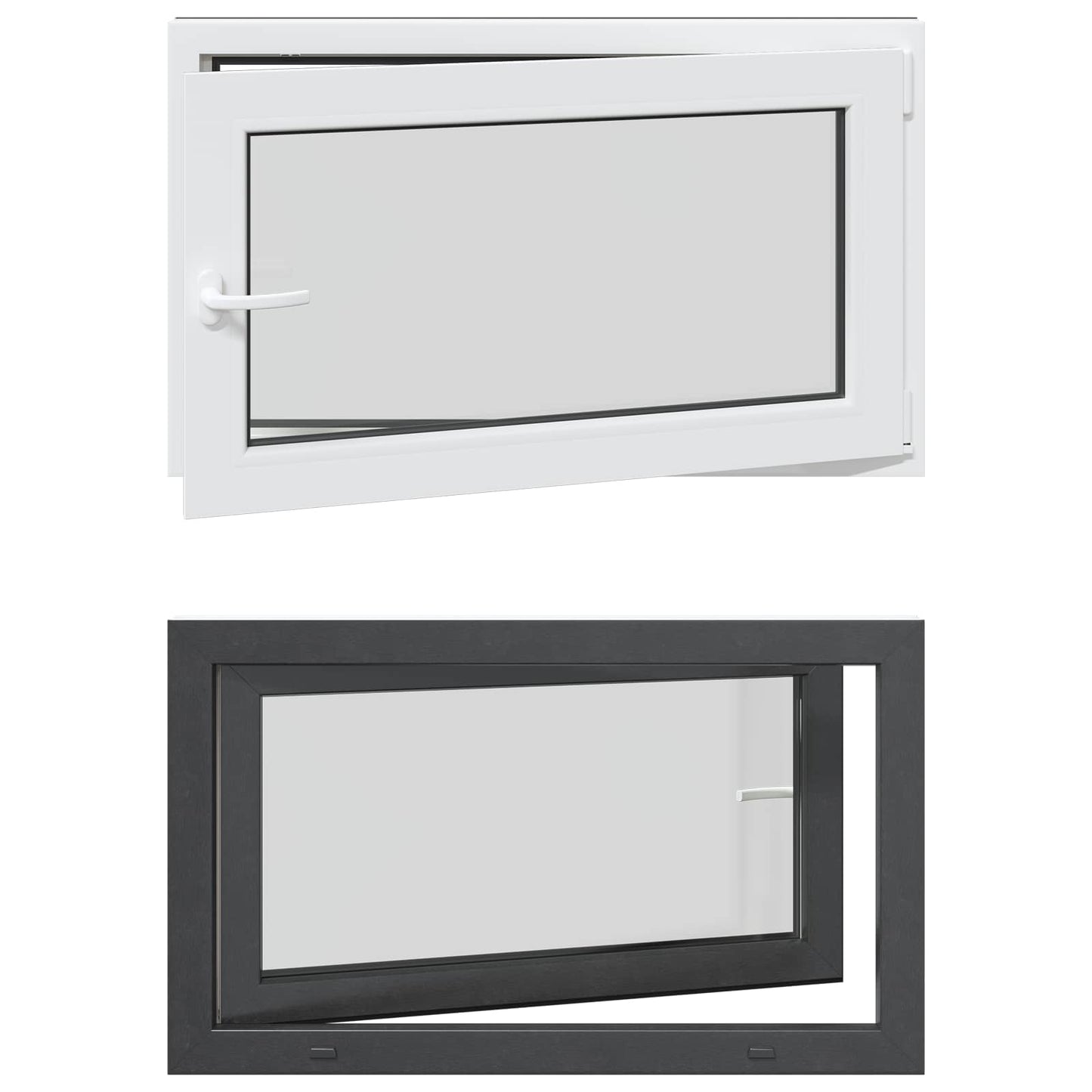 Finestra per Soffitta RISOR 100 x 60 cm PVC e Vetro Antracite | homemem39