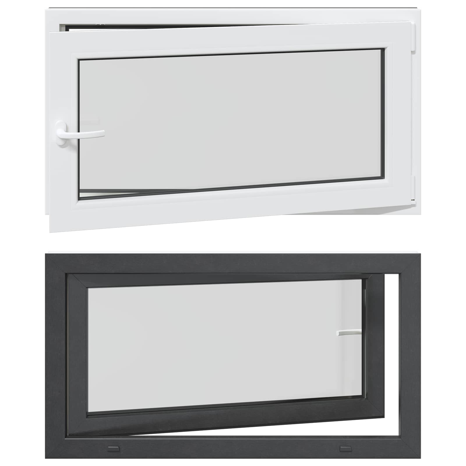Finestra per Soffitta RISOR 110 x 60 cm PVC e Vetro Antracite | homemem39