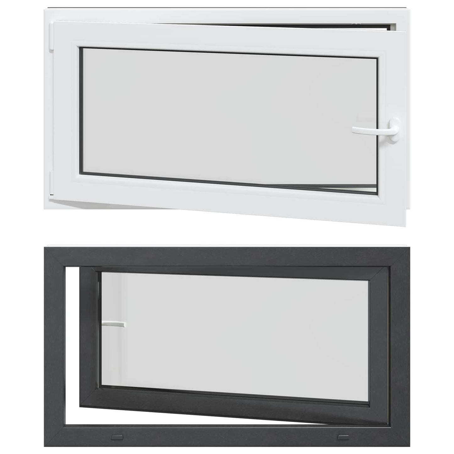Finestra per Soffitta RISOR 110 x 60 cm PVC e Vetro Antracite | homemem39