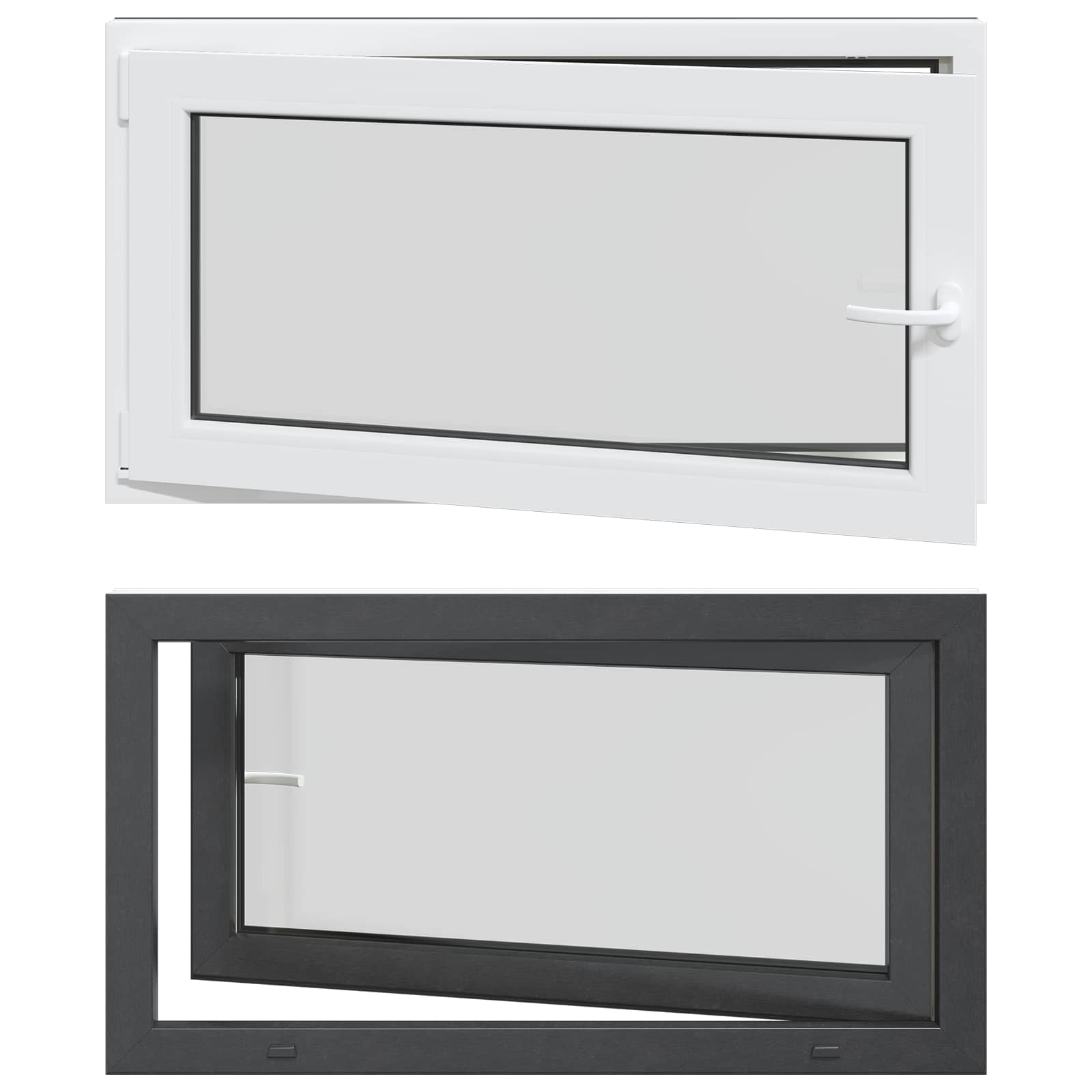 Finestra per Soffitta RISOR 110 x 70 cm PVC e Vetro Antracite | homemem39