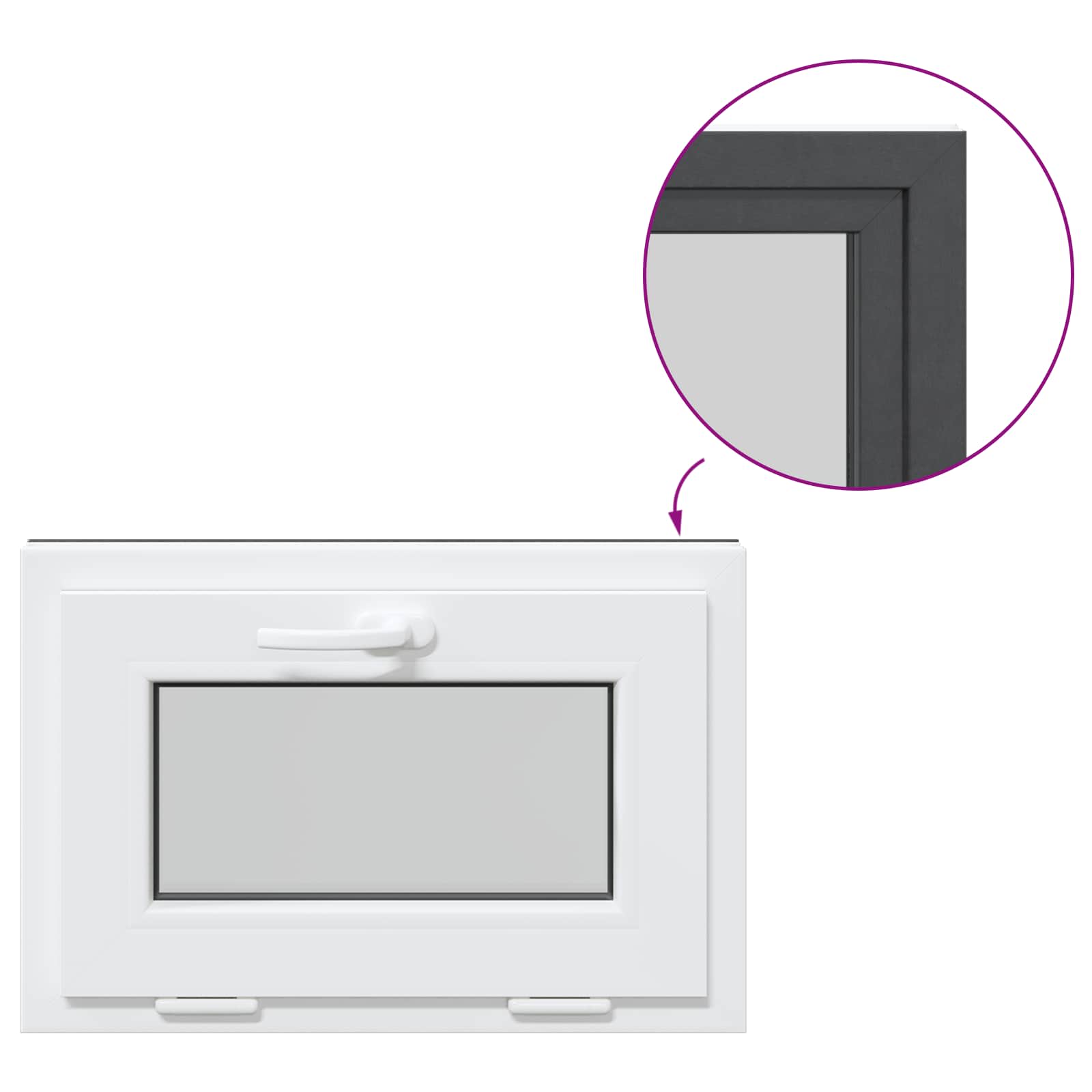 Finestra per Soffitta RISOR 60 x 40 cm PVC e Vetro Antracite | homemem39