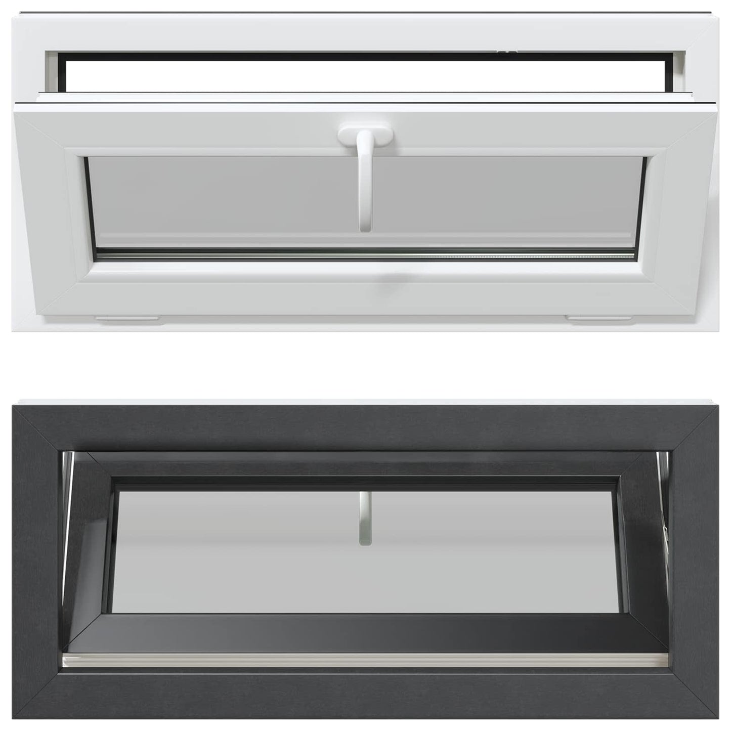Finestra per Soffitta RISOR 90 x 40 cm PVC e Vetro Antracite | homemem39