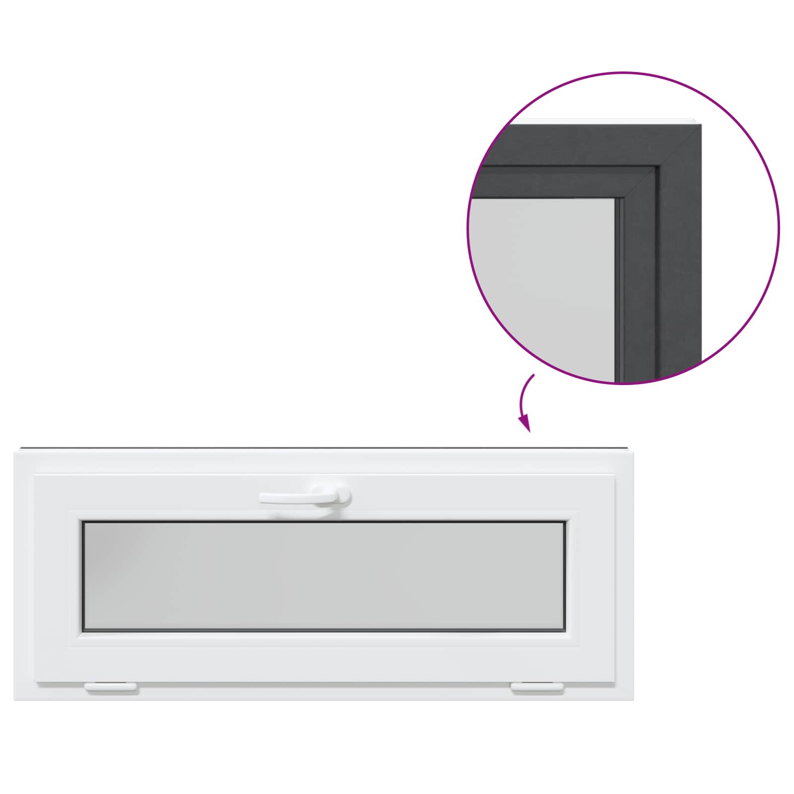 Finestra per Soffitta RISOR 110 x 40 cm PVC e Vetro Antracite | homemem39