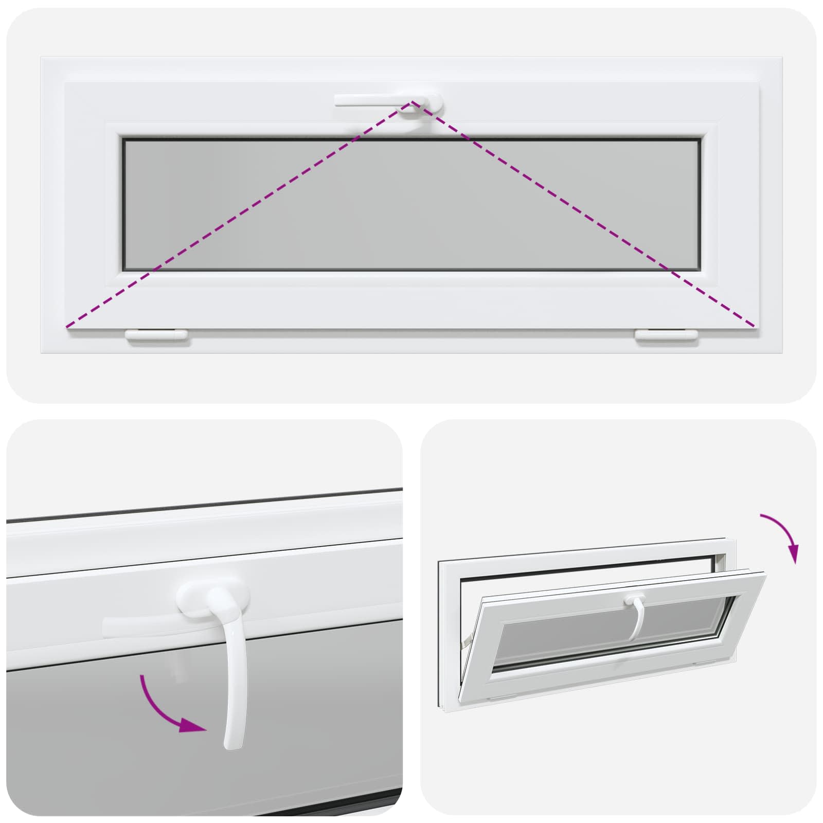 Finestra per Soffitta RISOR 110 x 40 cm PVC e Vetro Antracite | homemem39