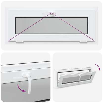 Finestra per Soffitta RISOR 110 x 40 cm PVC e Vetro Antracite | homemem39