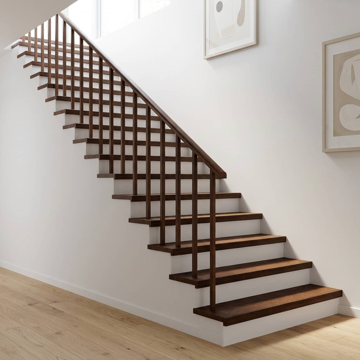 Tappeti per scale 4 pz 90 x 25 x 2 cm Marrone Scuro