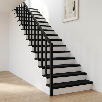 Tappeti per scale 16 pz 120 x 30 x 2 cm Nero