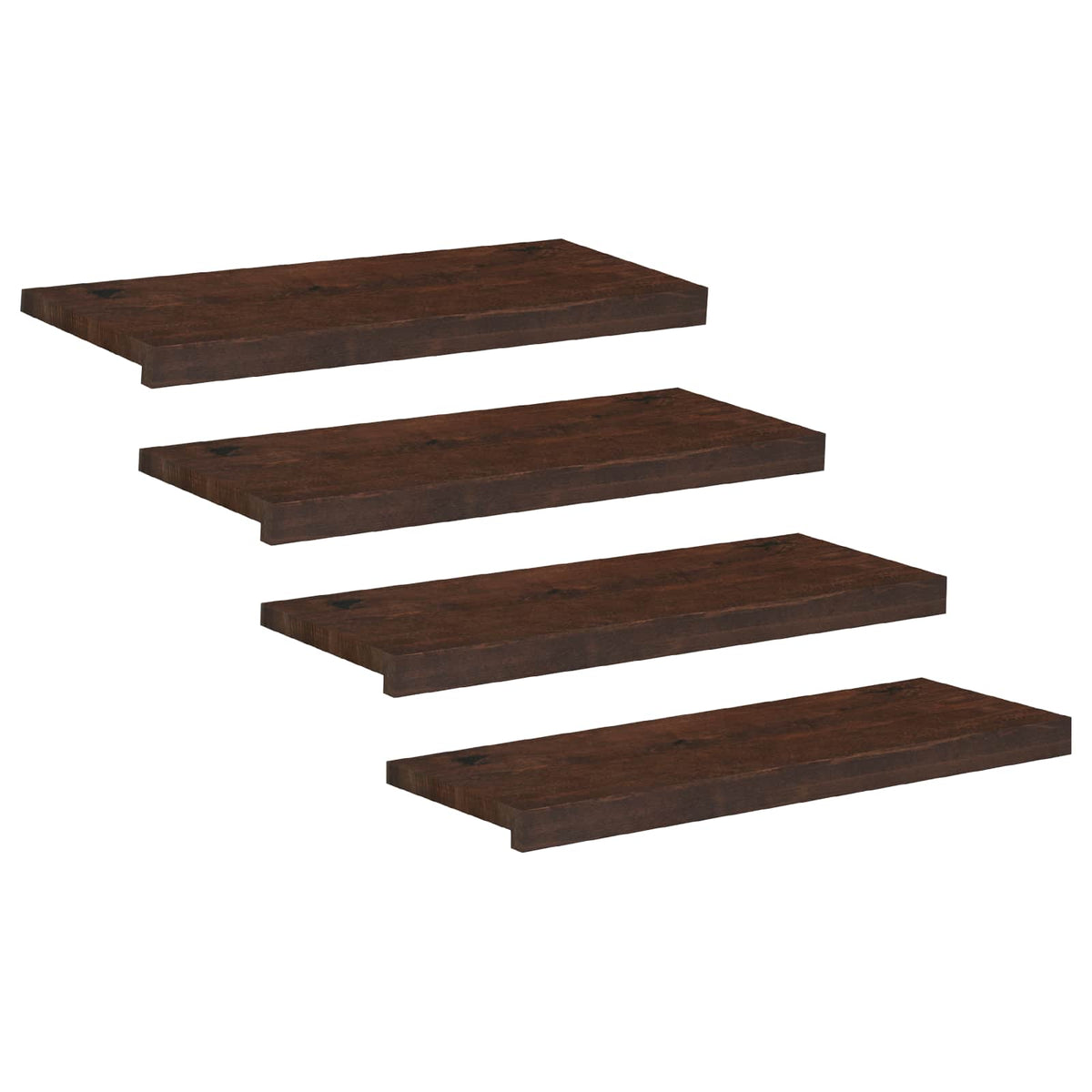 Tappeti per scale 4 pz 80 x 25 x 2 cm Marrone Scuro | homemem39