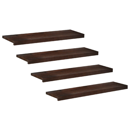 Tappeti per scale 4 pz 100 x 25 x 2 cm Marrone Scuro | homemem39