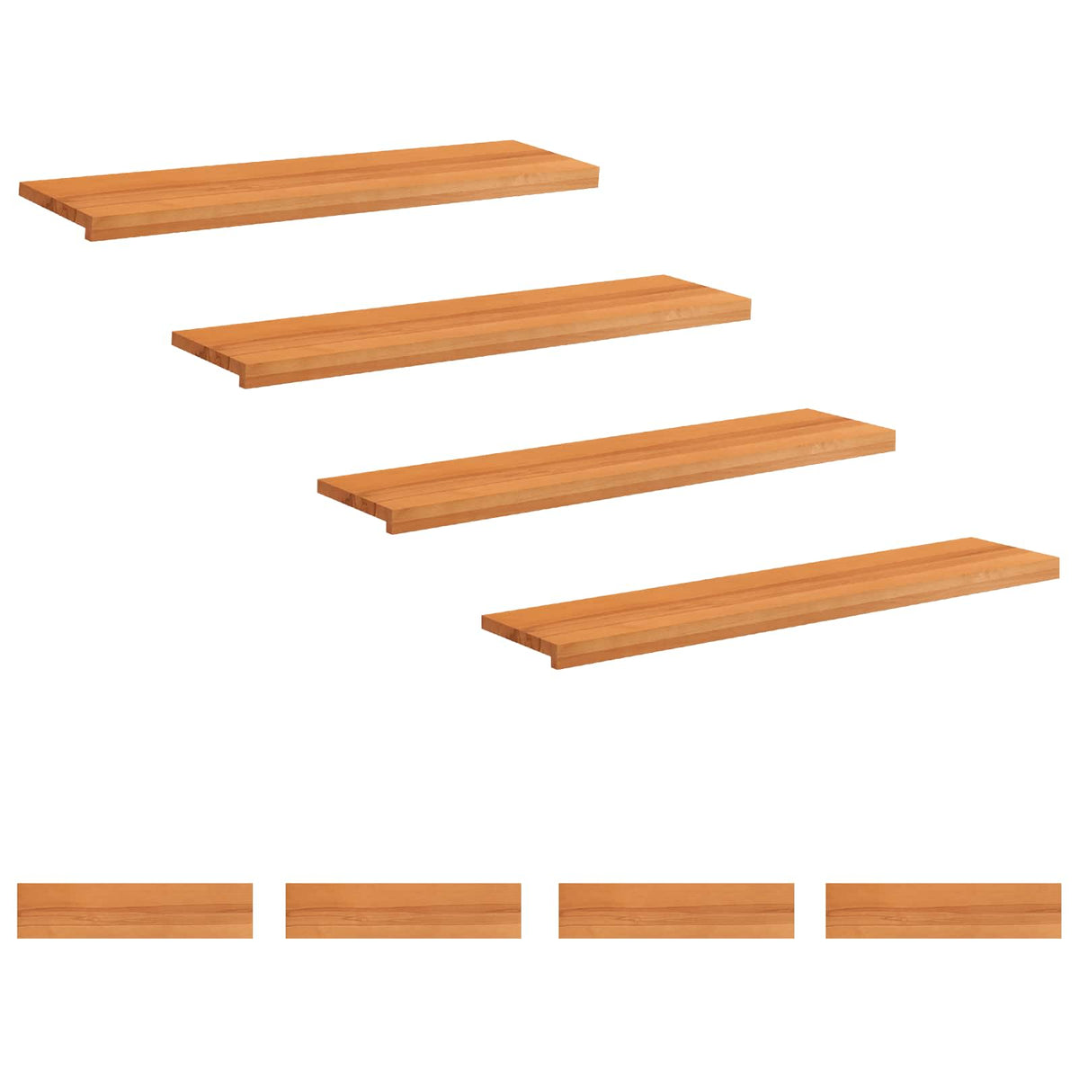 Tappeti per scale 8 pz 110 x 30 x 2 cm Marrone Chiaro | homemem39